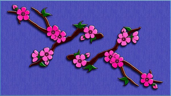 Аппликация ветка с цветами