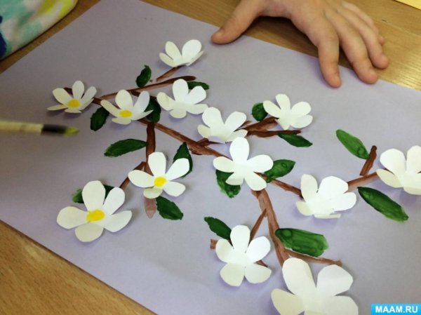 Аппликация веточка яблони