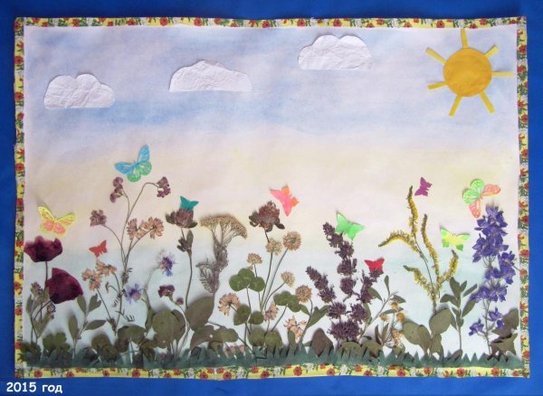 Аппликация цветы на лугу