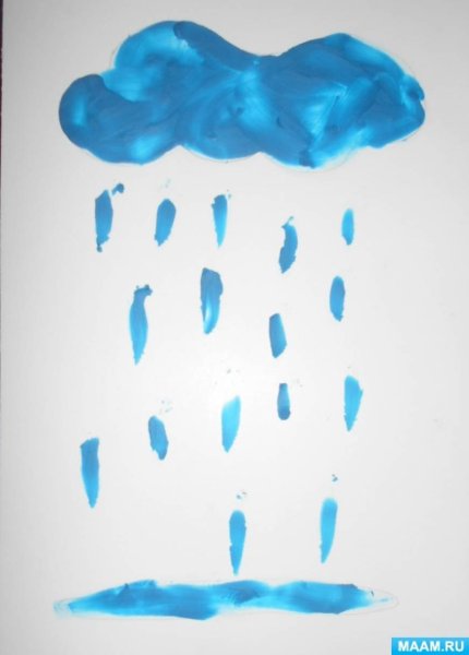 Рисование дождя в младшей группе