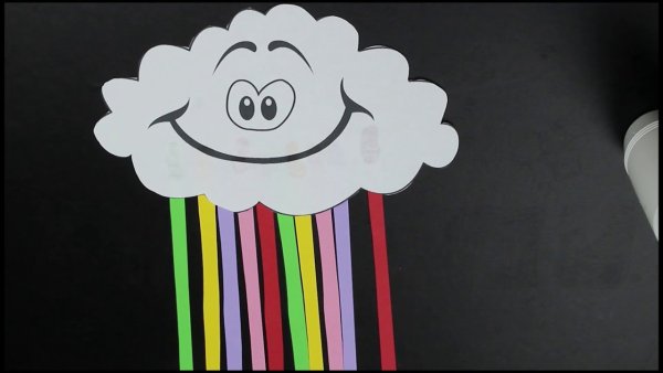 Облачко с радугой поделка