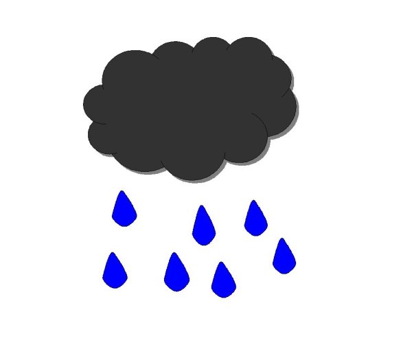 Аппликация тучка и дождик
