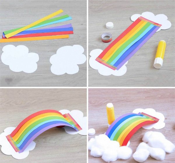 Радуга из цветной бумаги для детей
