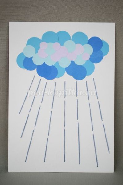 Аппликация на тему дождь для детей