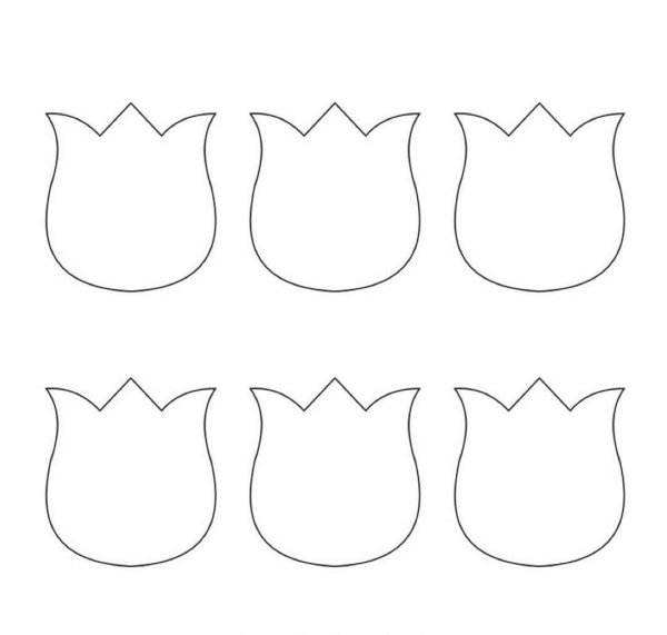 Шаблон тюльпана для вырезания из бумаги
