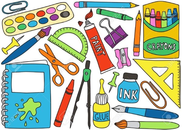 Школьные принадлежности рисунок