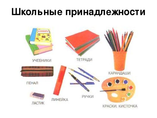 Школьные принадлежности названия
