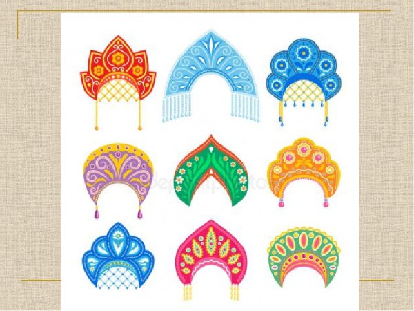 Рисование кокошника