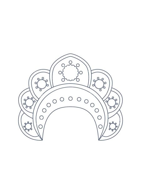 Кокошник раскраска для детей