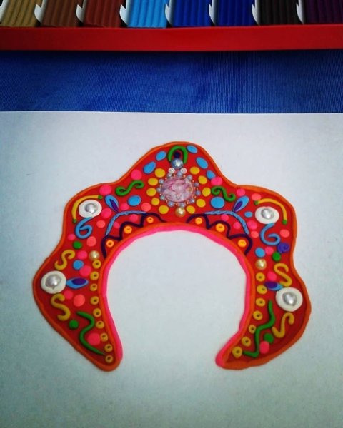 Украшение кокошника пластилином