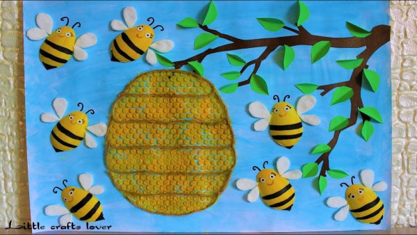 Аппликация из бумаги лето