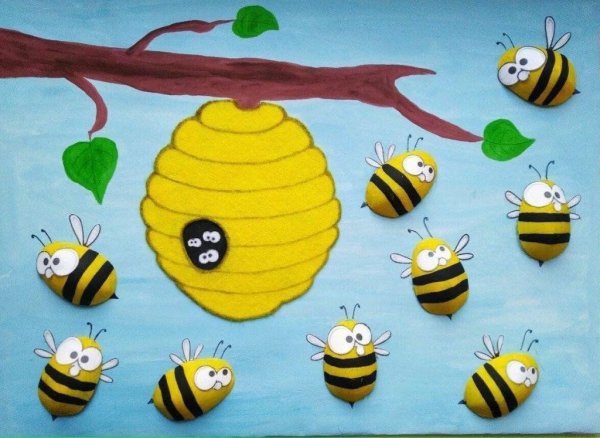 Пчёлка из цветной бумаги