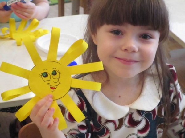 Солнце аппликация для детей