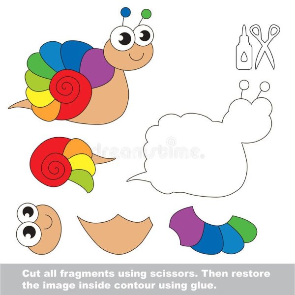 Улитка аппликация для детей шаблоны