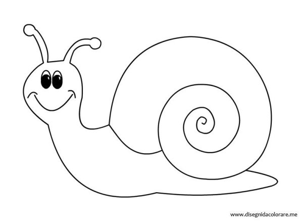Улитка раскраска для малышей