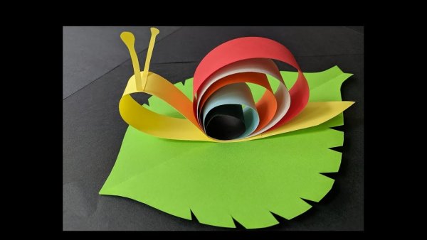 Поделка улитка из цветной бумаги