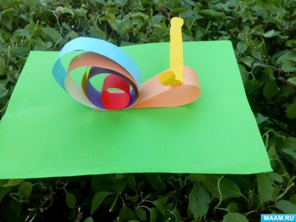 Поделка улитка из цветной бумаги