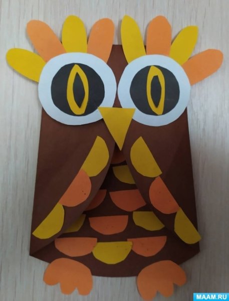 Аппликация Сова в подготовительной группе
