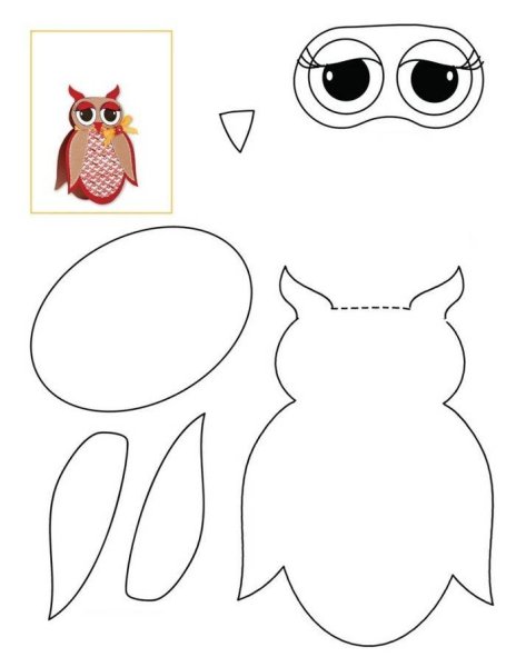 Трафарет Совы для аппликации из бумаги