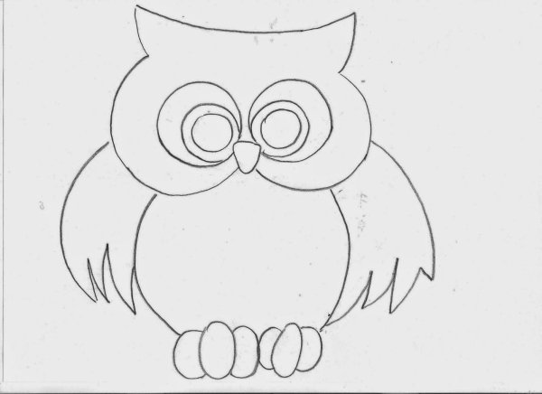 Сова трафарет