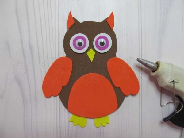 Аппликация Сова старшая группа