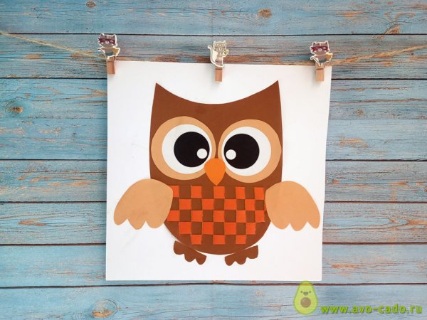 Совушка из бумаги поделка для детей