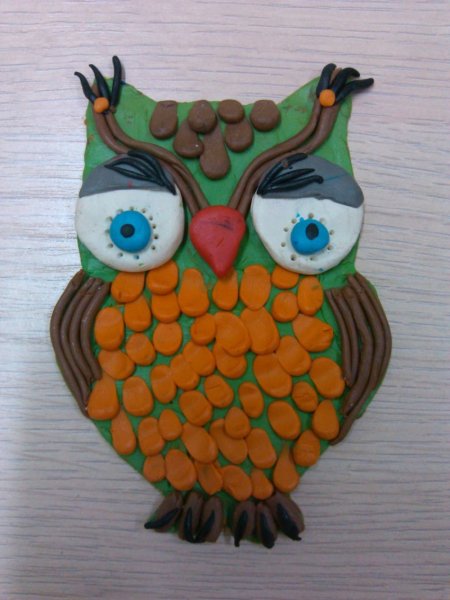 Пластилин. Изделие «мудрая Сова».