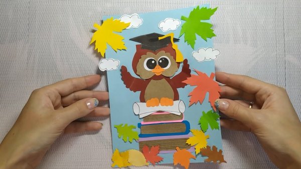 Сова аппликация из бумаги