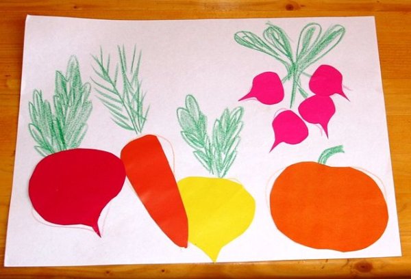Аппликация в старшей группе овощи огород