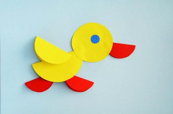 Аппликация из кругов и полукругов