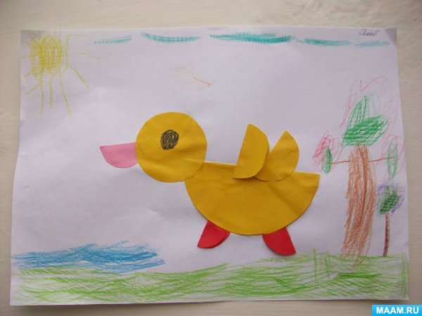 Утенок аппликация