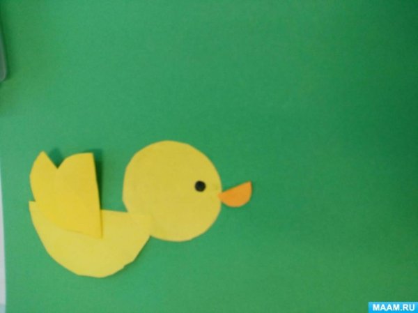 Утенок из кругов аппликация