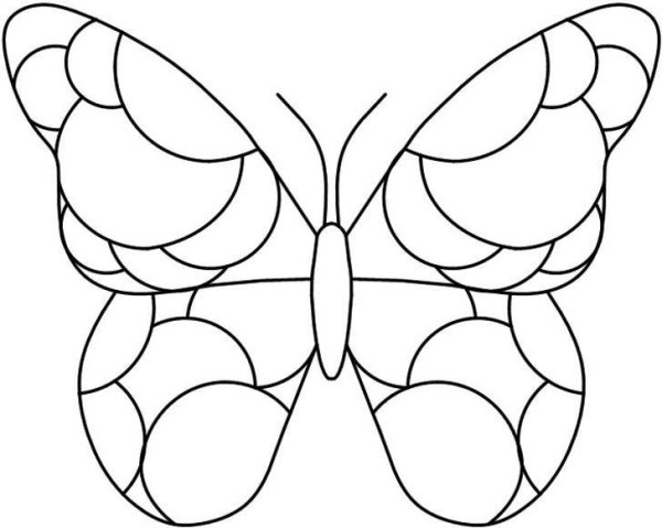 Витраж бабочка трафарет