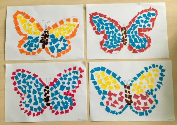 Аппликация из обрывной бумаги