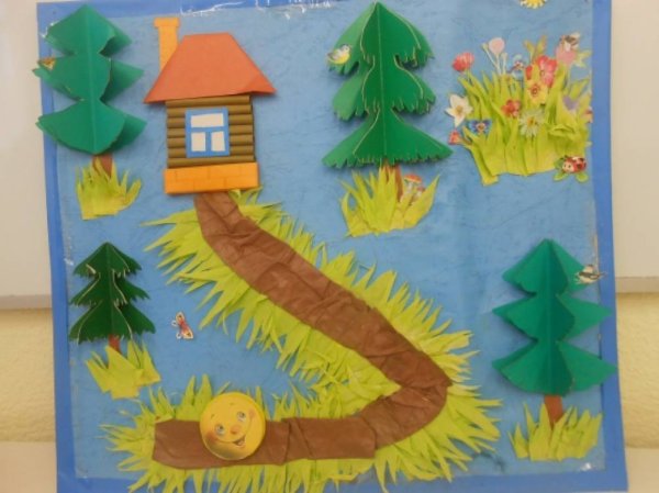 Сюжетная аппликация по сказке средняя группа