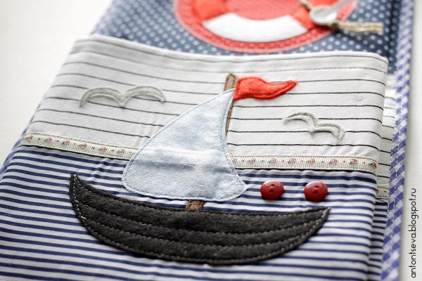 Аппликация из ткани морская тематика