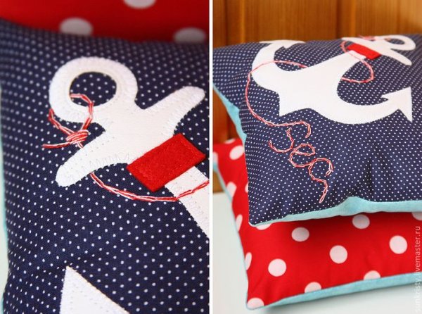 Аппликация на ткани морская тематика