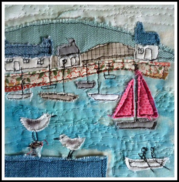 Аппликация из джинсовой ткани