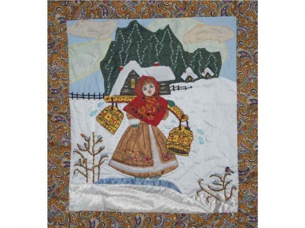 Масленица панно из ткани