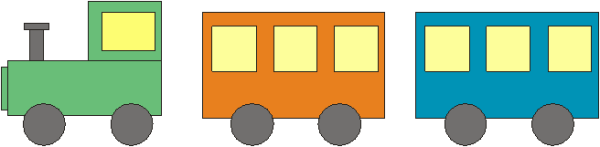 Вагончики с геометрическими фигурами