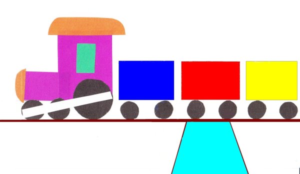 Поезд из цветной бумаги