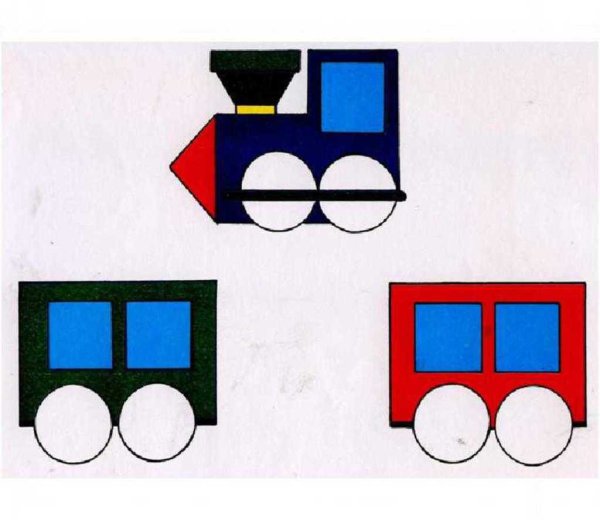Паровоз с геометрическими фигурами
