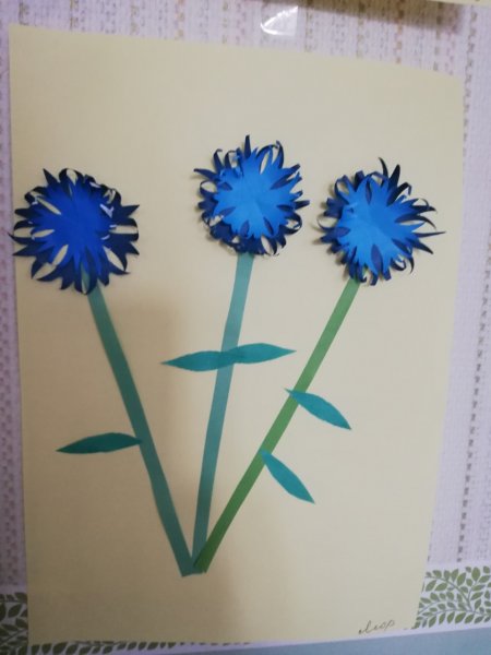 Аппликация васильки