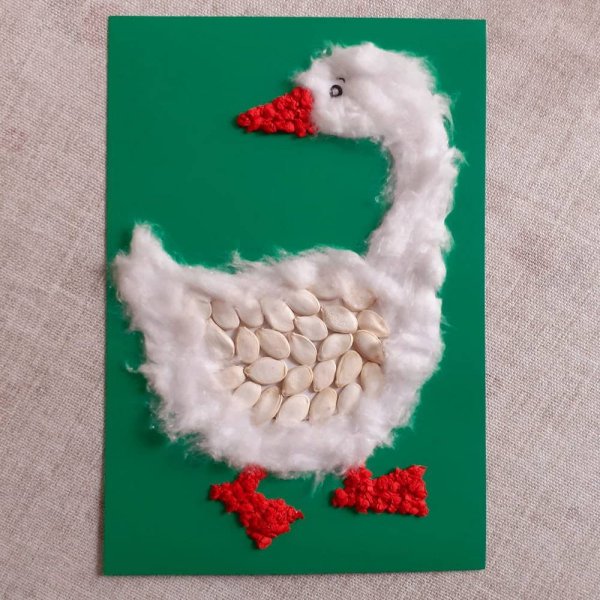 Аппликация из ваты