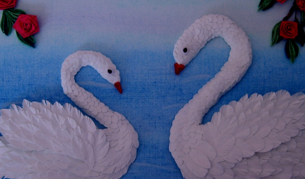 Аппликация лебедь