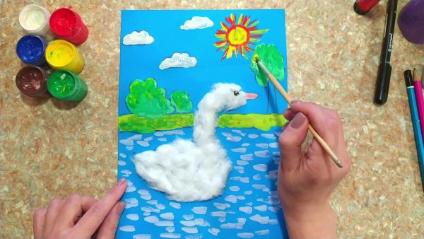 Аппликация из ваты для детей