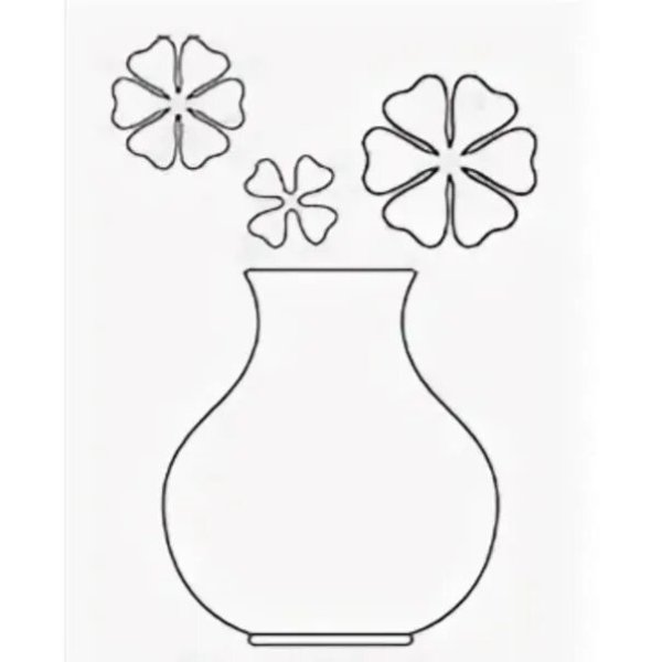 Трафарет вазы для аппликации