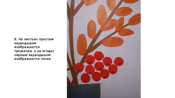 Аппликация осенняя ветка подготовительная группа