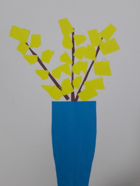 Аппликация ваза с ветками старшая группа