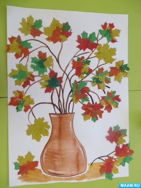 Осенние листья пластилинография средняя группа